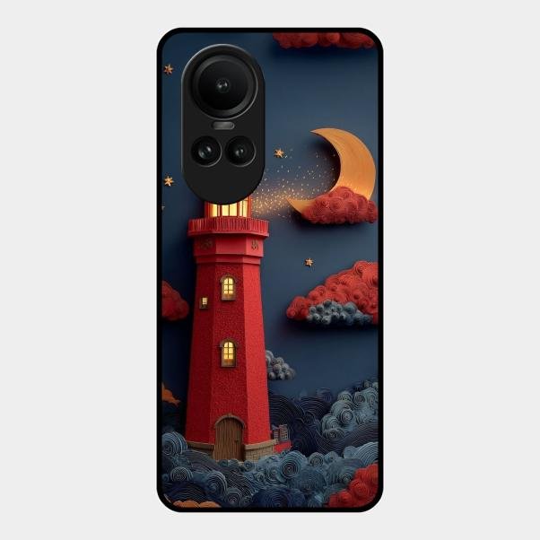 Moonlight Lighthouse Aesthetic Phone Case Cover For Oppo Reno 10 Pro 5G