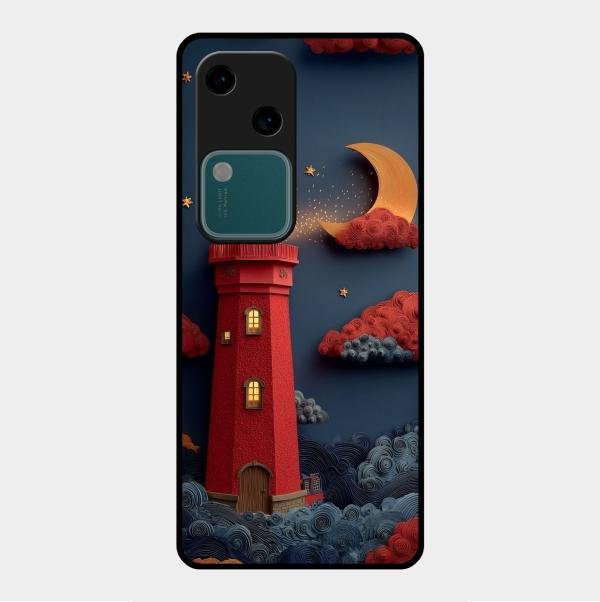Moonlight Lighthouse Aesthetic Phone Case Cover For Vivo V30 5G