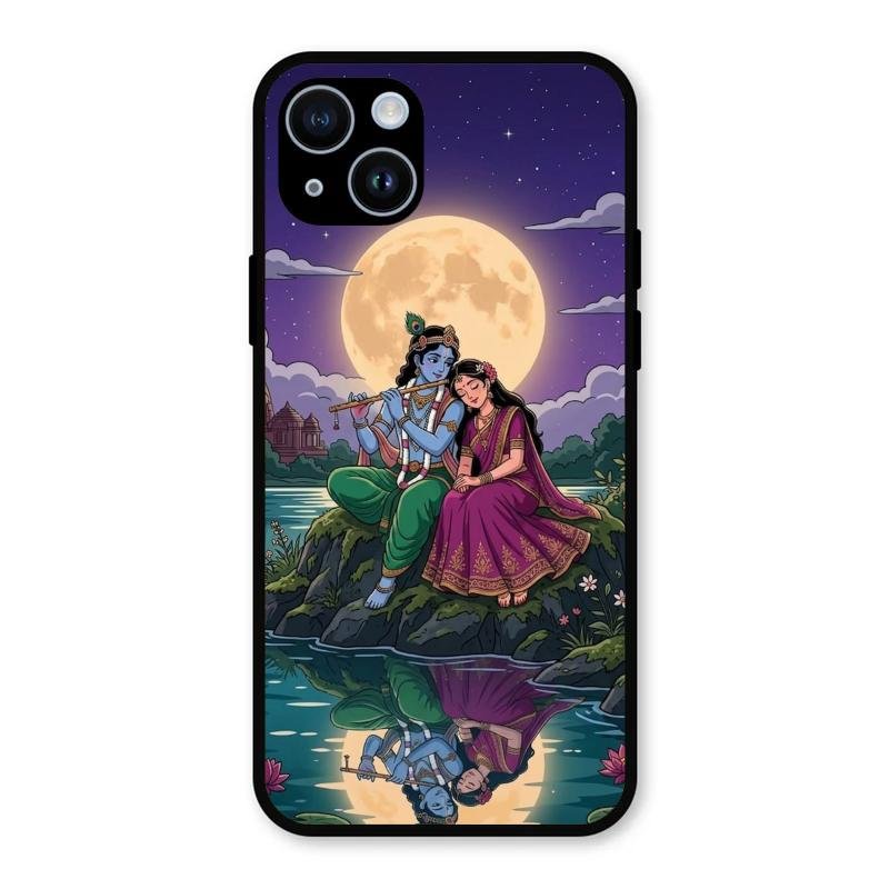 Moonlight Radha Krishna Phone Case For iPhone 14 Plus