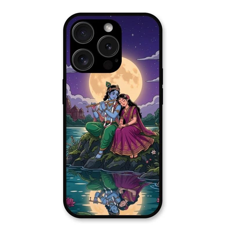 Moonlight Radha Krishna Phone Case For iPhone 15 Pro