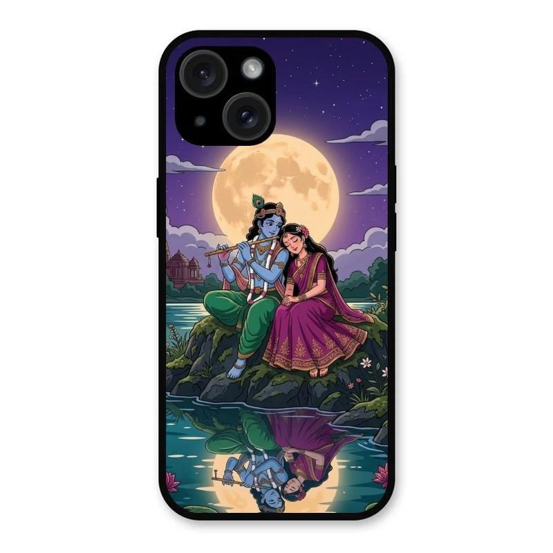 Moonlight Radha Krishna Phone Case For iPhone 15