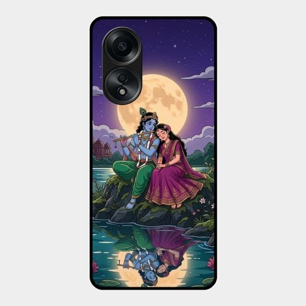 Moonlight Radha Krishna Phone Case For Oppo A58