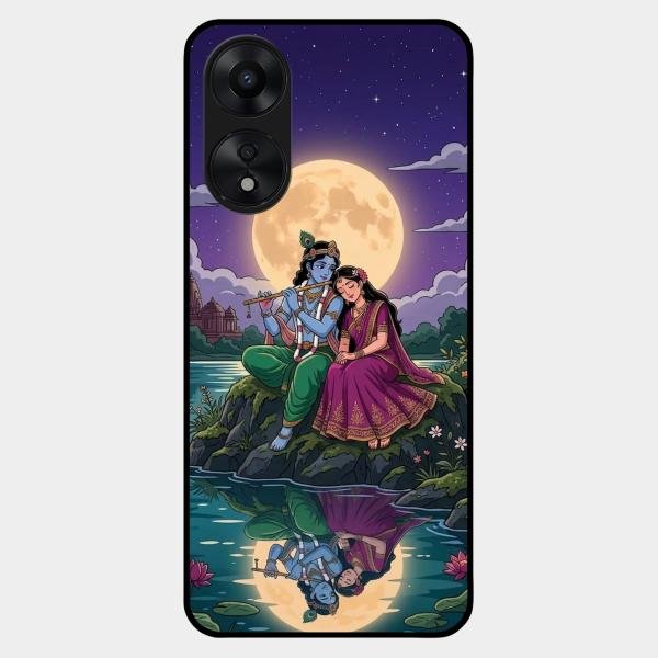Moonlight Radha Krishna Phone Case For Oppo A78 5G