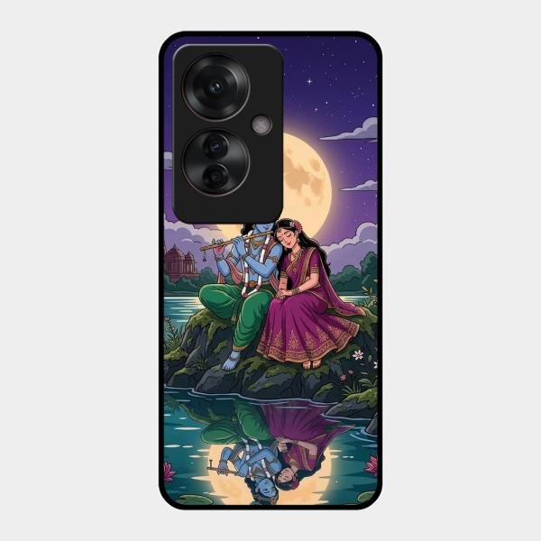 Moonlight Radha Krishna Phone Case For Oppo F25 Pro 5G
