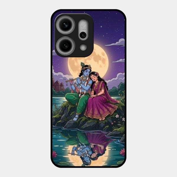 Moonlight Radha Krishna Phone Case For Oppo Reno 14 Pro 5G