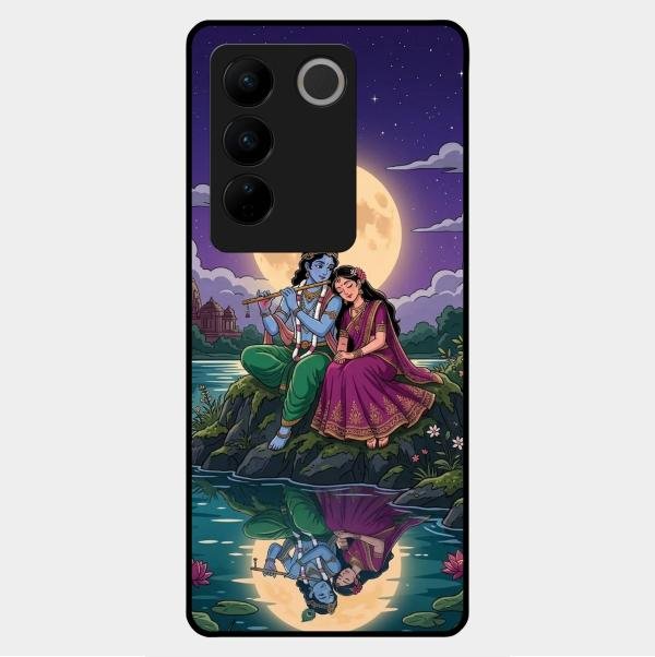 Moonlight Radha Krishna Phone Case For Vivo V27 5G