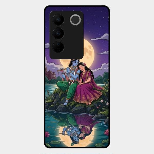 Moonlight Radha Krishna Phone Case For Vivo V27 Pro 5G