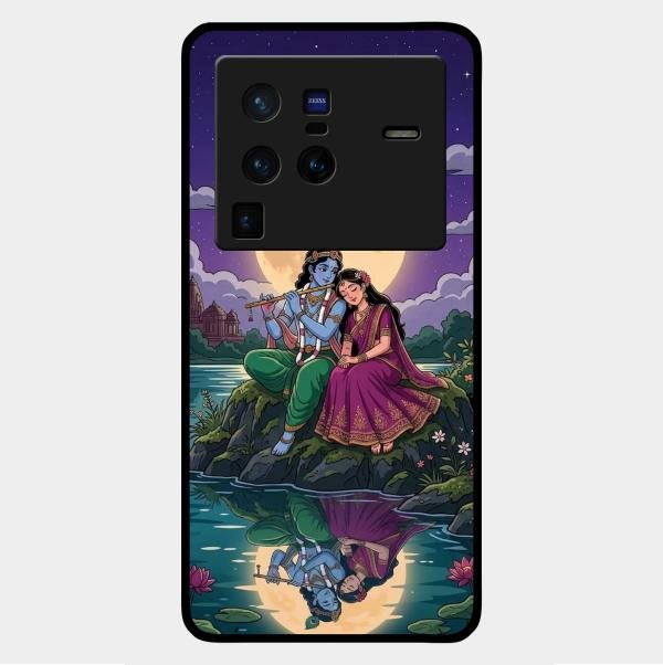 Moonlight Radha Krishna Phone Case For Vivo X80 Pro 5G