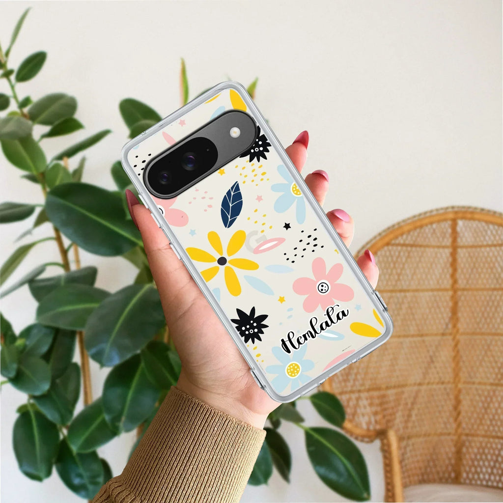 Multi Floral Customize Transparent Silicon Case For Google Pixel 10 Pro