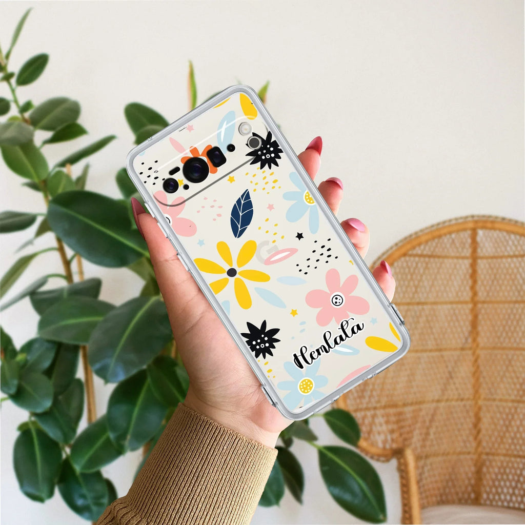 Multi Floral Customize Transparent Silicon Case For Google Pixel 10a 5G