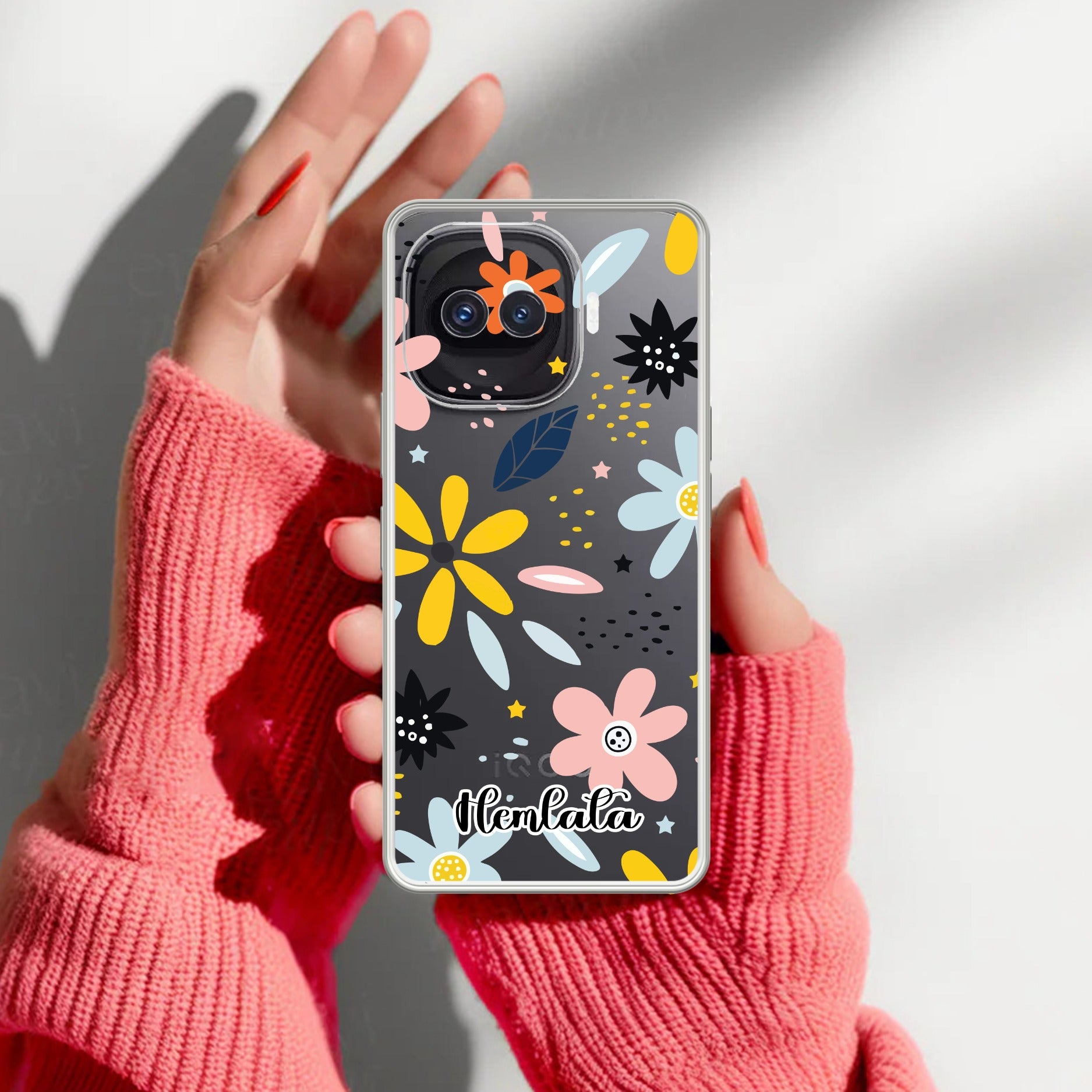 Multi Floral Customize Transparent Silicon Case For iQOO