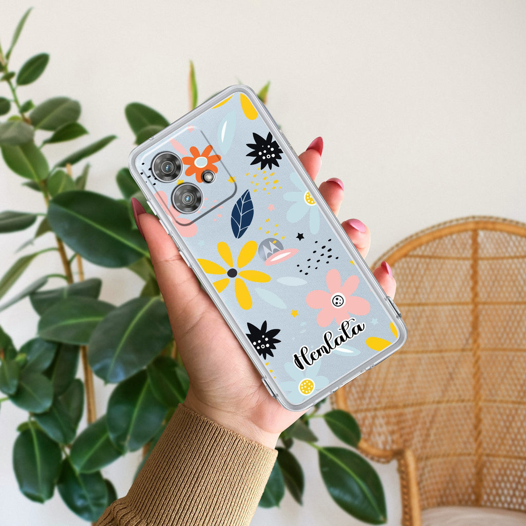 Multi Floral Customize Anti Yellow Case For Motorola Edge 40 Neo 5G
