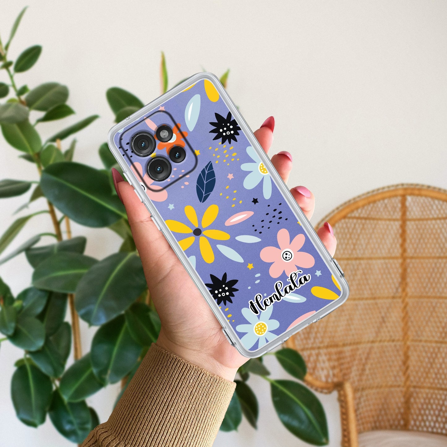 Multi Floral Customize Transparent Silicon Case For Motorola