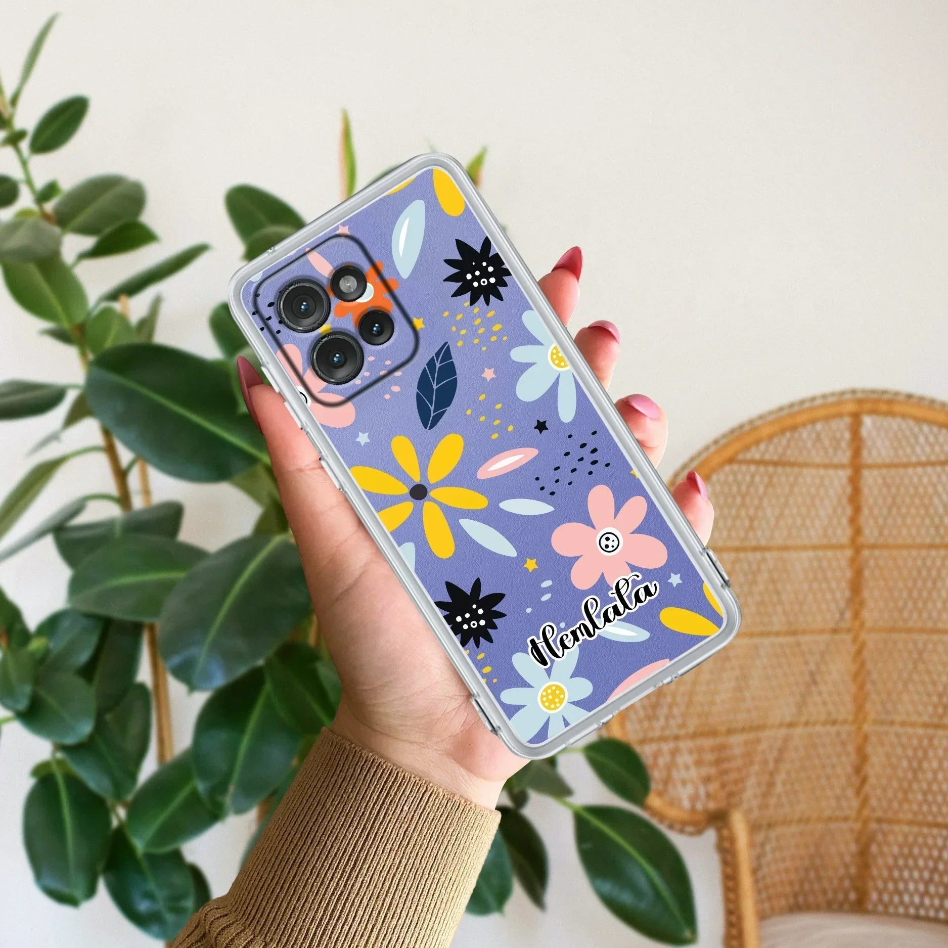 Multi Floral Customize Transparent Silicon Case For Motorola Edge 50