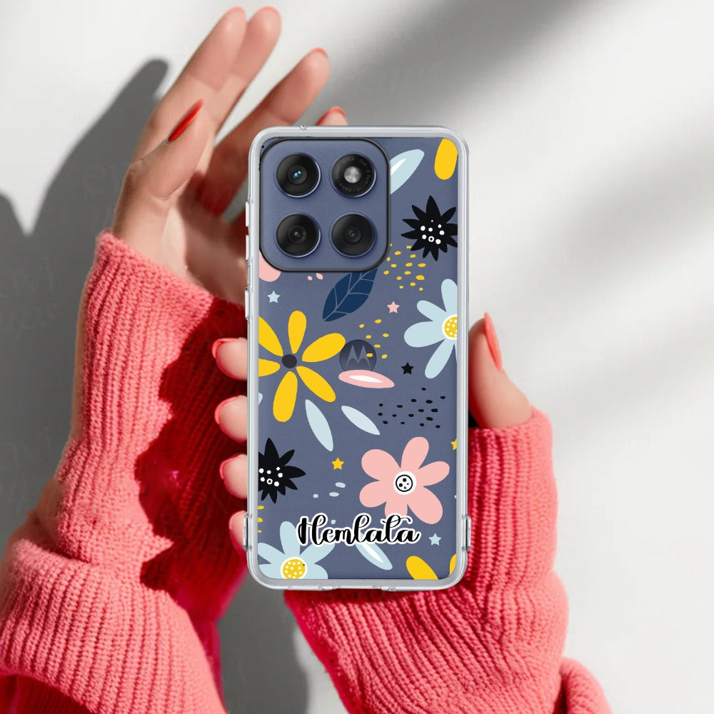 Multi Floral Customize Transparent Silicon Case For Motorola