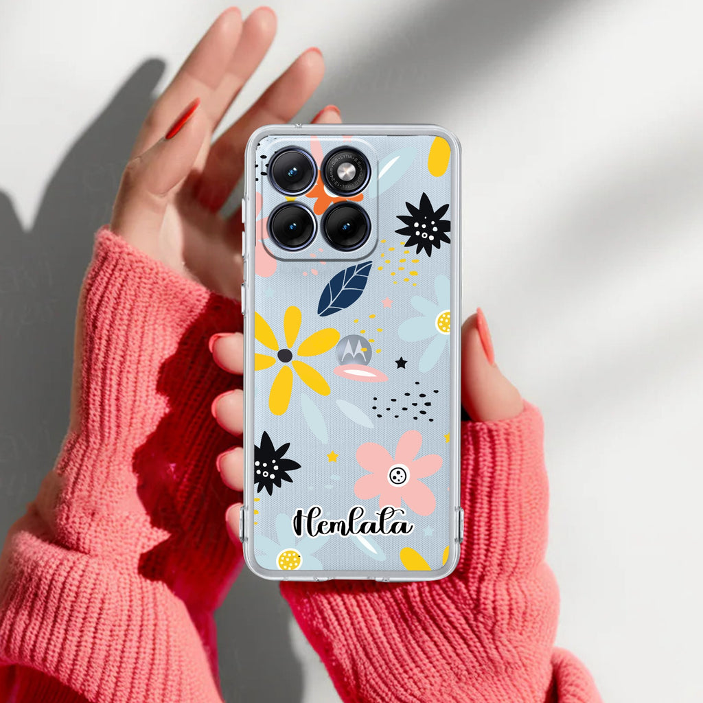 Multi Floral Customize Anti Yellow Case For Motorola G67 Power 5G