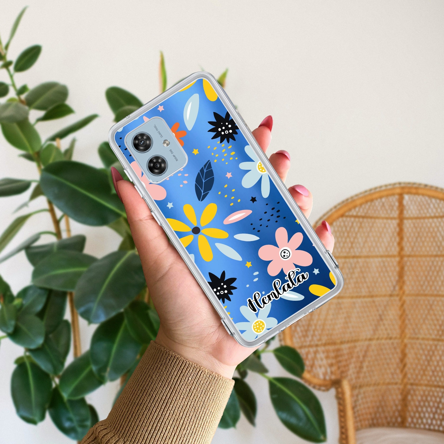 Multi Floral Customize Transparent Silicon Case For Motorola G54 5G