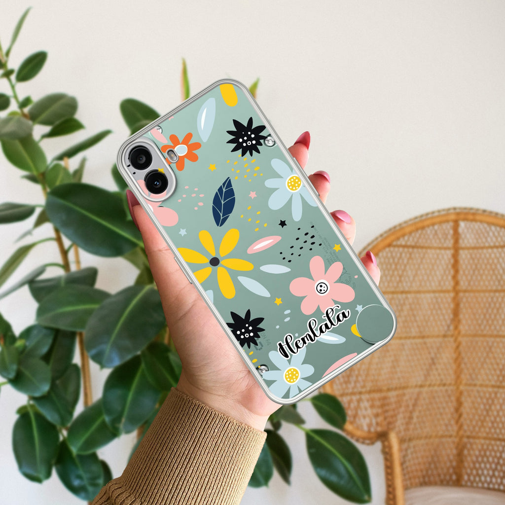 Multi Floral Customize Anti Yellow Case For CMF Nothing Phone 1 5G