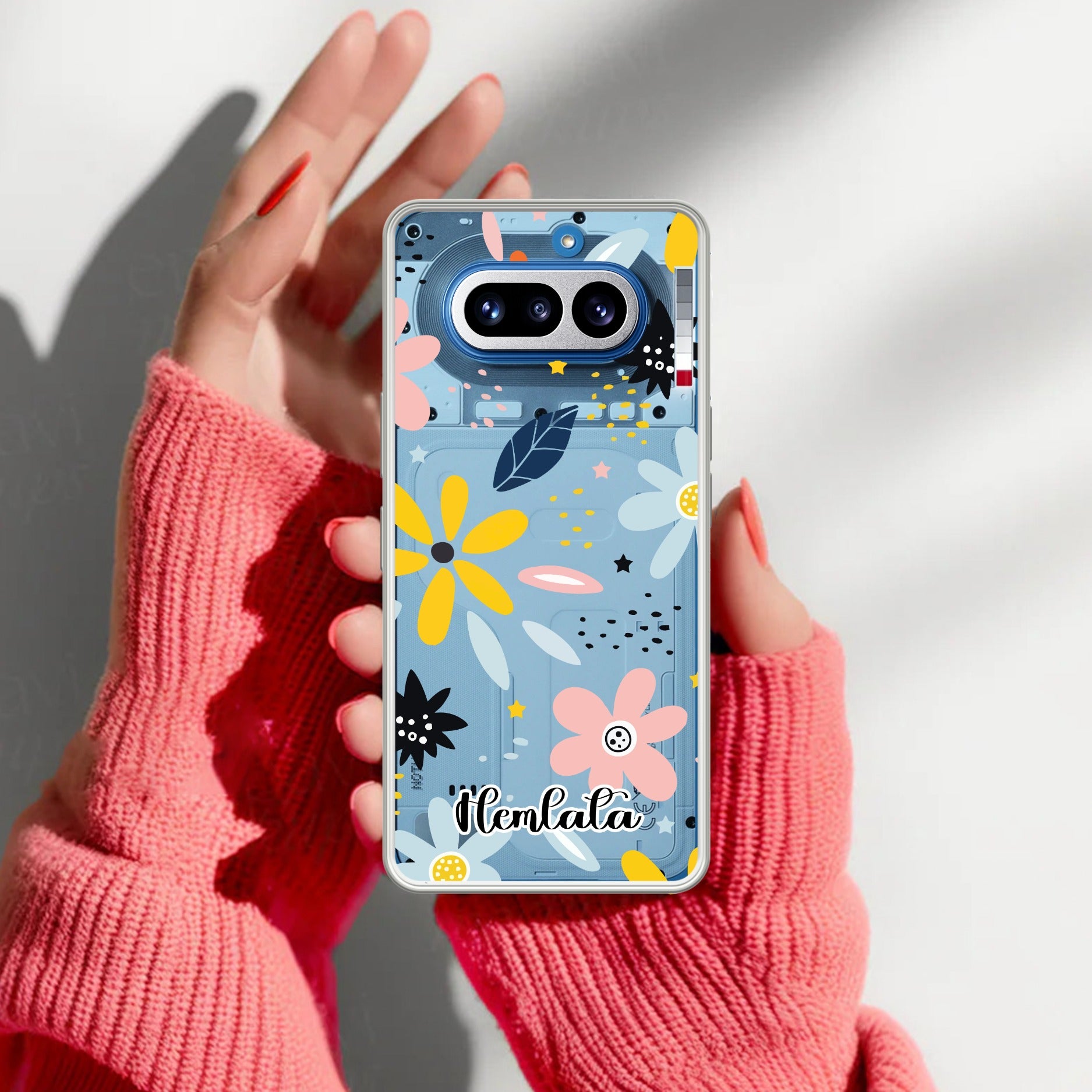 Multi Floral Customize Transparent Silicon Case For Nothing