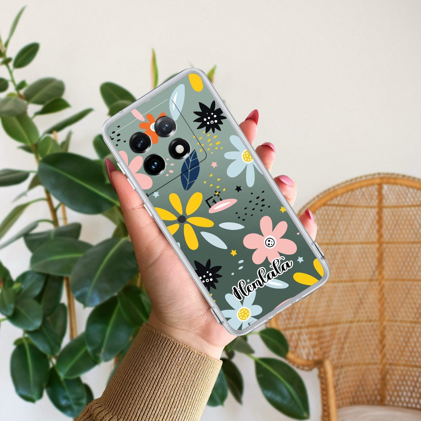 Multi Floral Customize Transparent Silicon Case For OnePlus