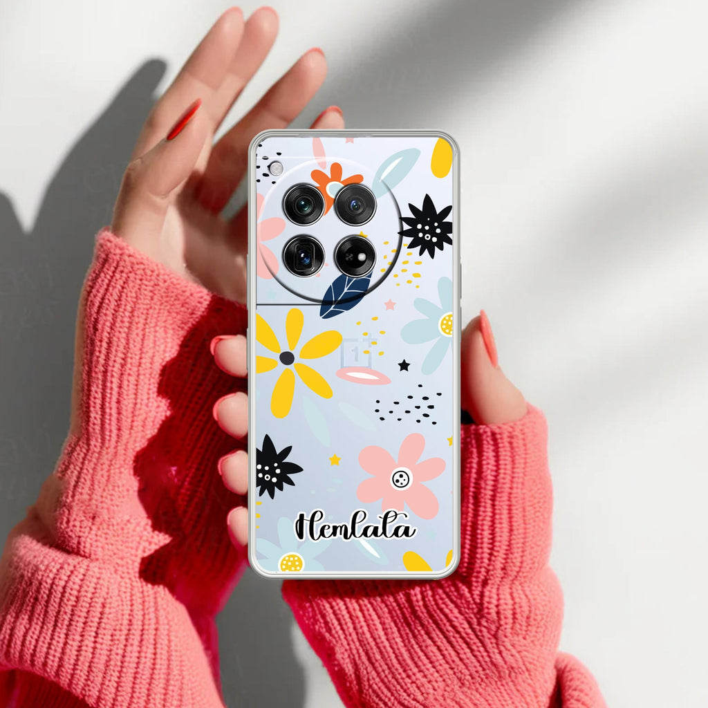 Multi Floral Customize Anti Yellow Case For OnePlus 12 5G
