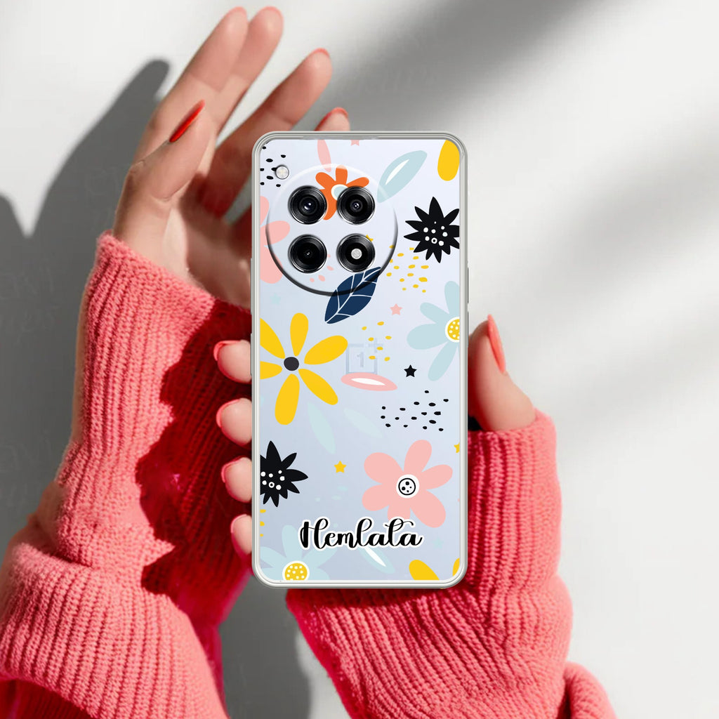 Multi Floral Customize Anti Yellow Case For OnePlus 12R 5G