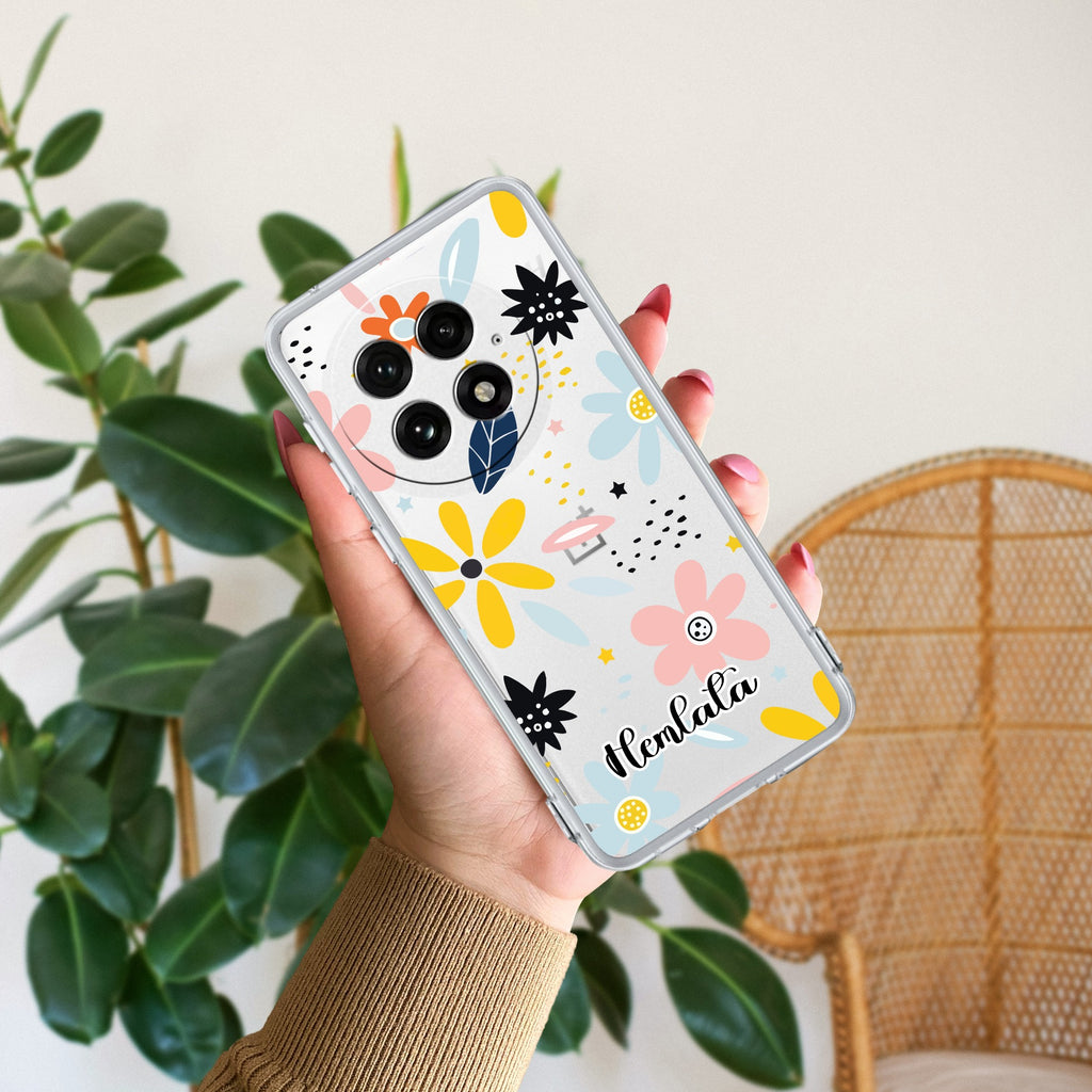 MultiColor Floral Customize Anti Yellow Case For OnePlus 13 5G
