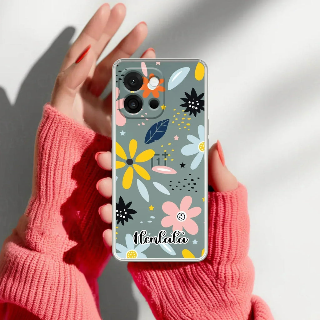 Multi Floral Customize Transparent Silicon Case For OnePlus Nord 5 5G
