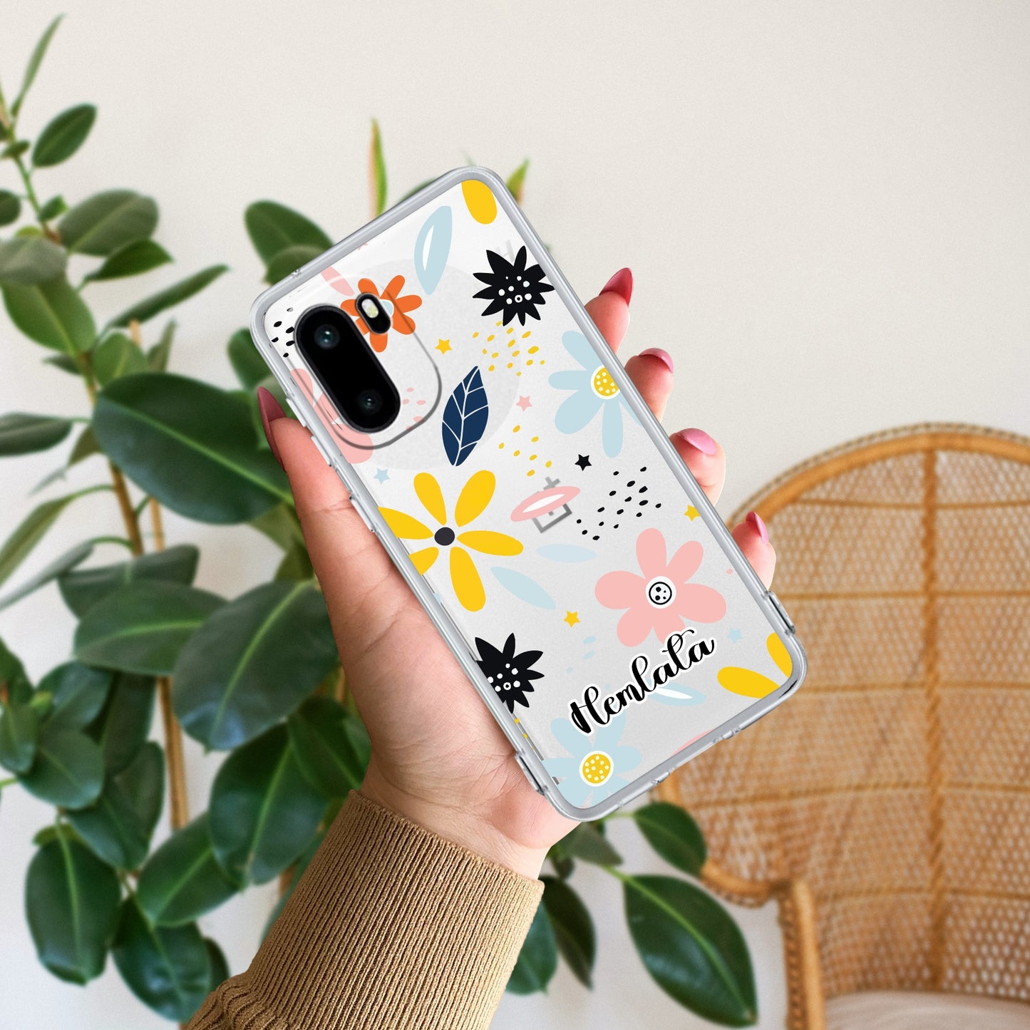 Multi Floral Customize Transparent Silicon Case For OnePlus