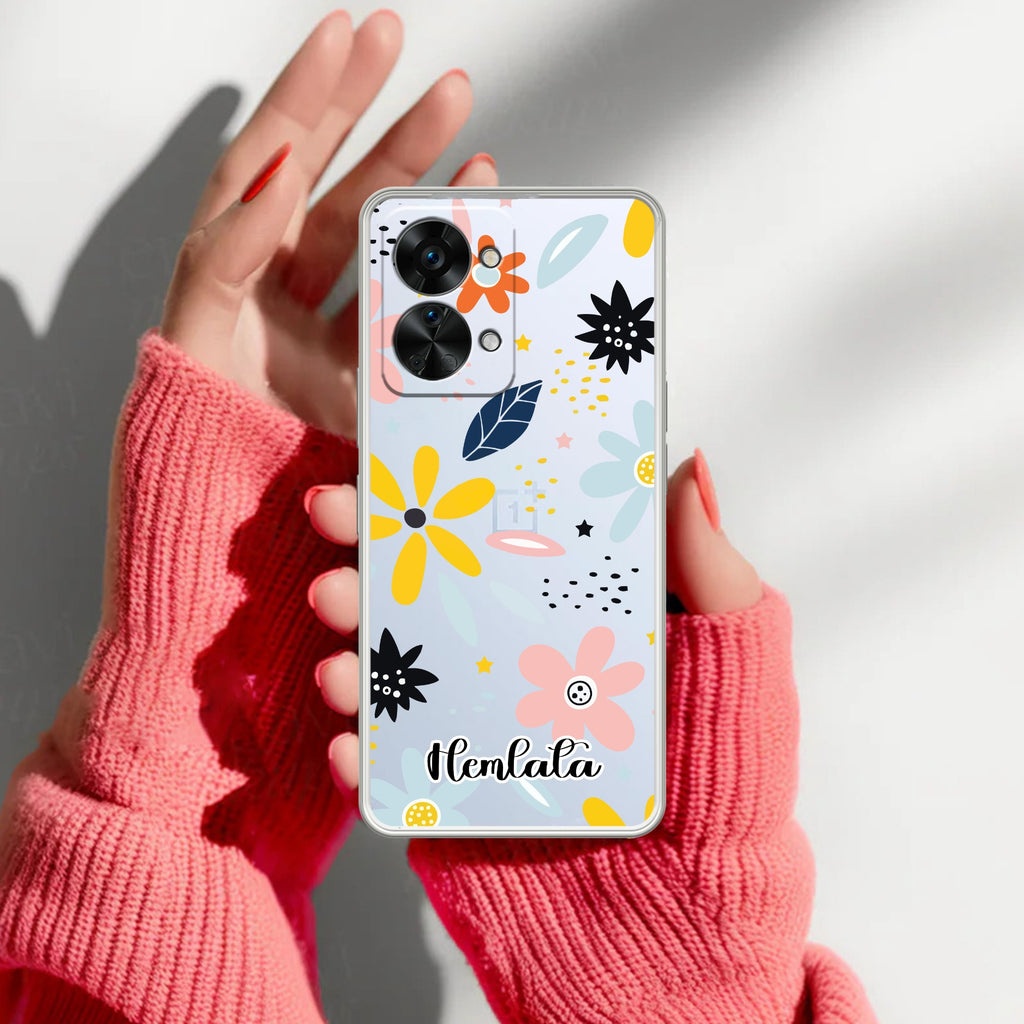 Multi Floral Customize Transparent Silicon Case For OnePlus Nord 2T 5G