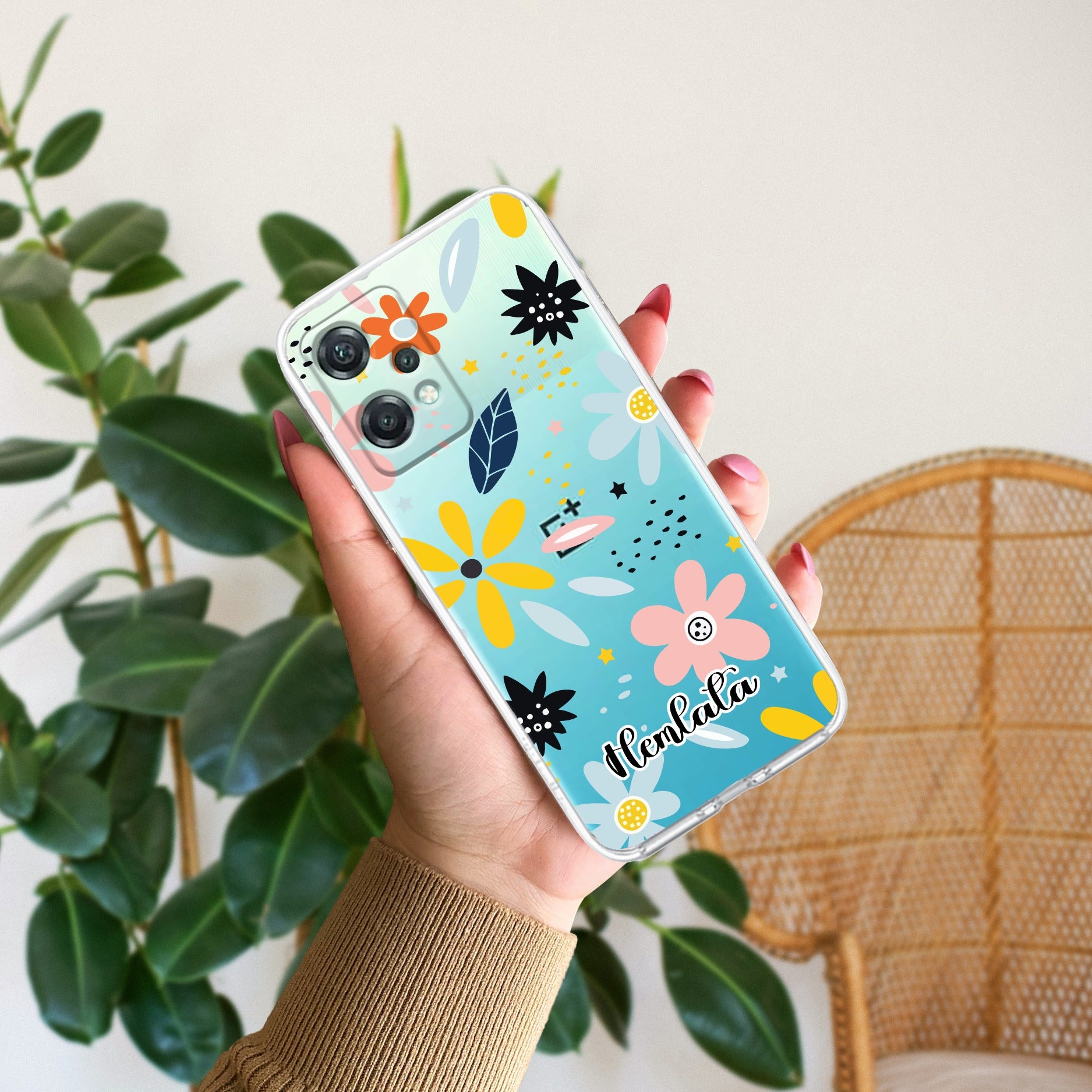 Multi Floral Customize Transparent Silicon Case For OnePlus