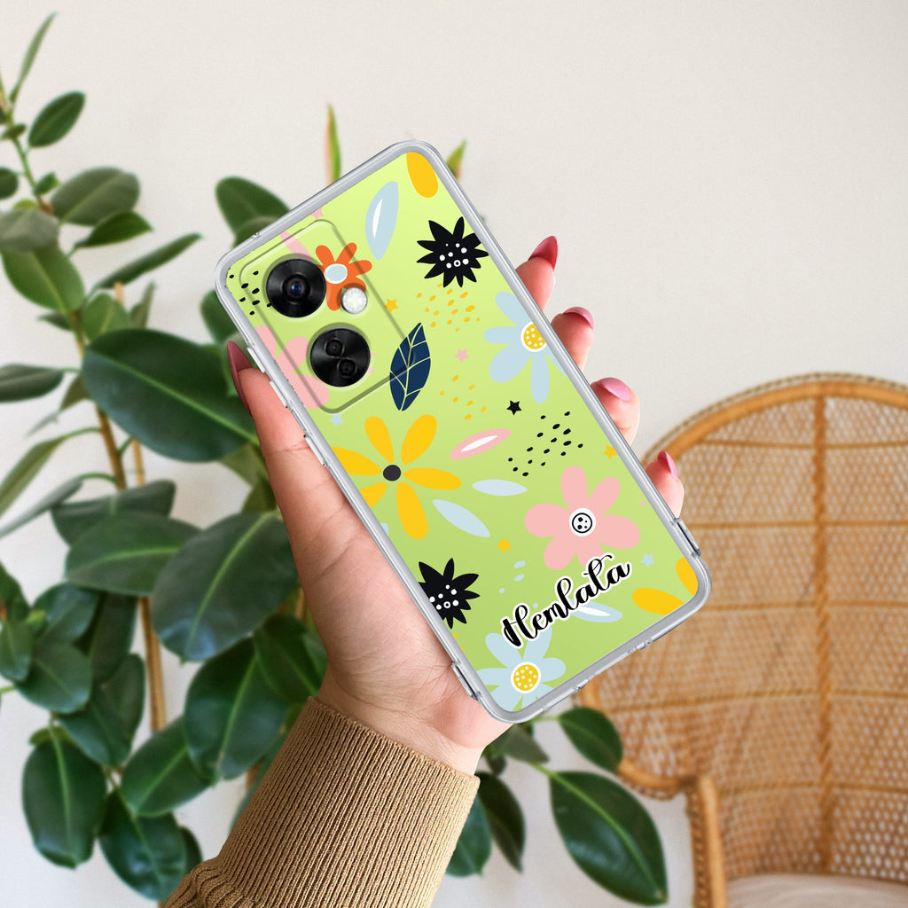 Multi Floral Customize Transparent Silicon Case For OnePlus Nord CE 3 5G