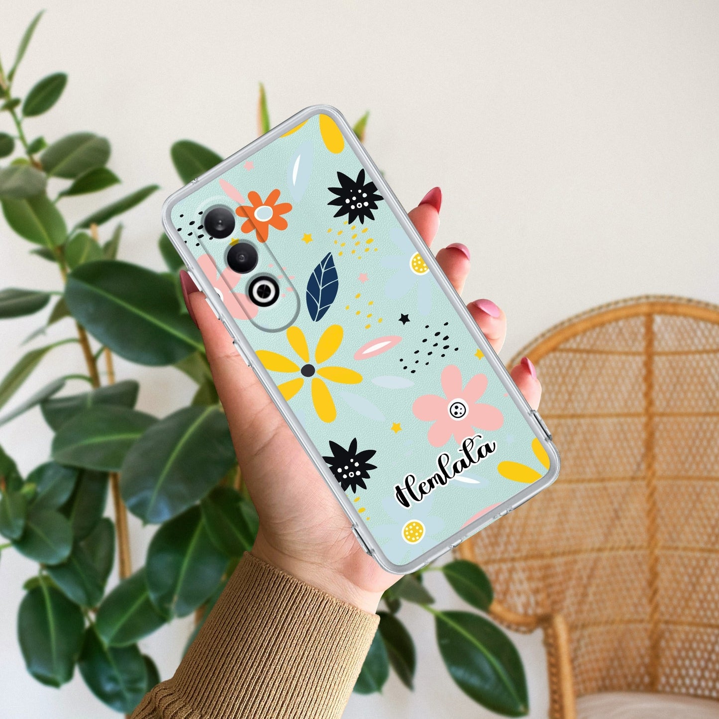 Multi Floral Customize Transparent Silicon Case For OnePlus
