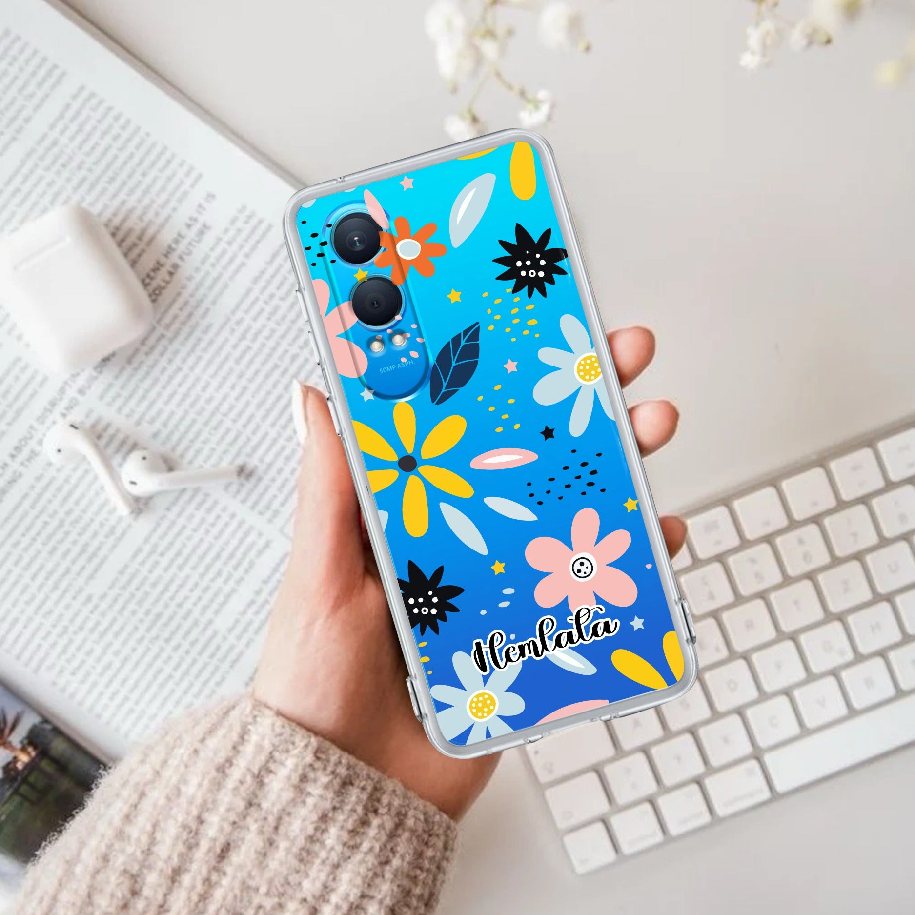 Multi Floral Customize Transparent Silicon Case For OnePlus