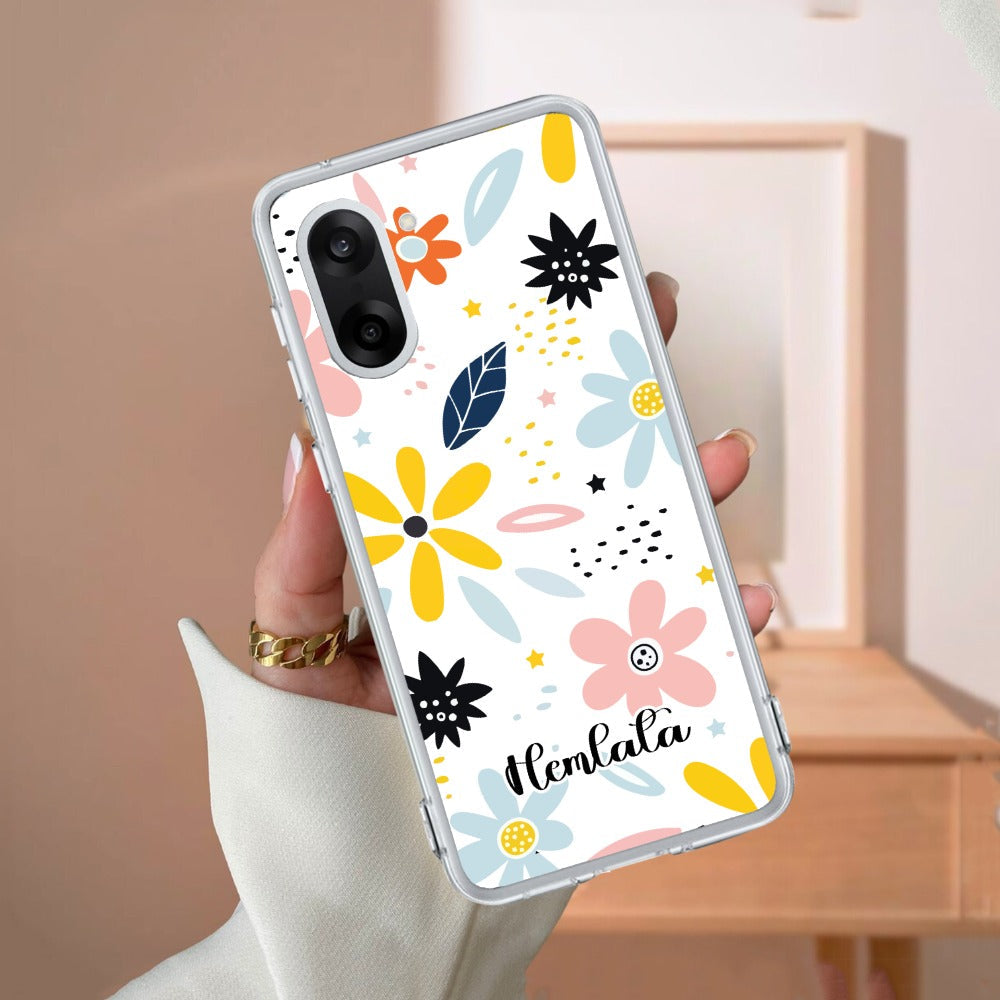 Multi Floral Customize Transparent Silicon Case For OnePlus