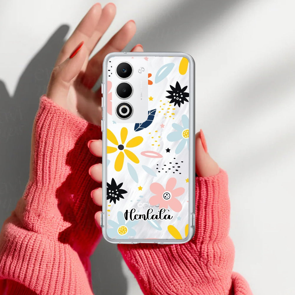 Multi Floral Customize Transparent Silicon Case For Oppo