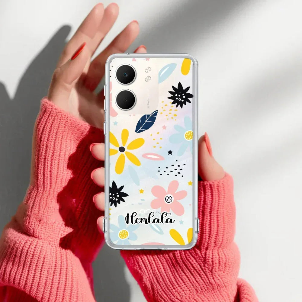 Multi Floral Customize Anti Yellow Case For Oppo A5X 5G
