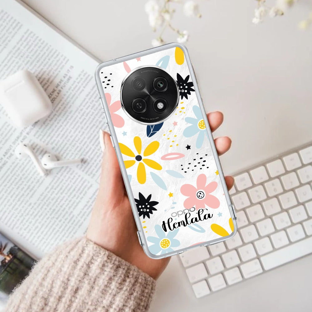Multi Floral Customize Transparent Silicon Case For Oppo