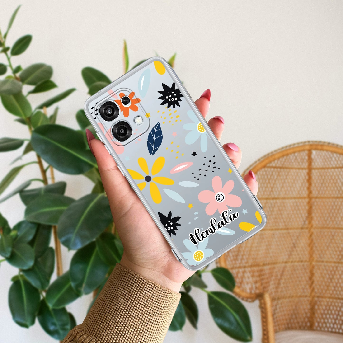 Multi Floral Customize Transparent Silicon Case For Oppo