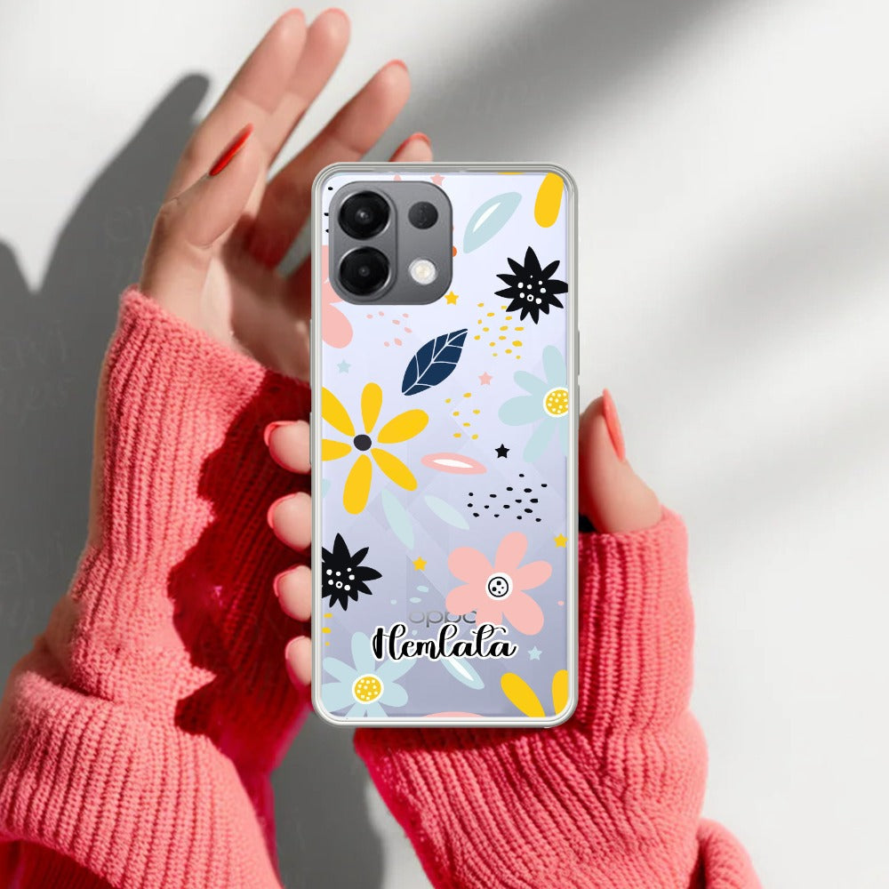 Multi Floral Customize Transparent Silicon Case For Oppo