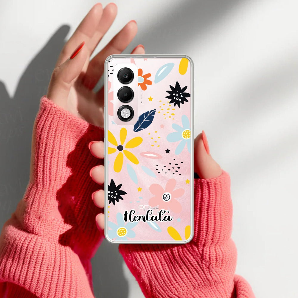 Multi Floral Customize Transparent Silicon Case For Oppo