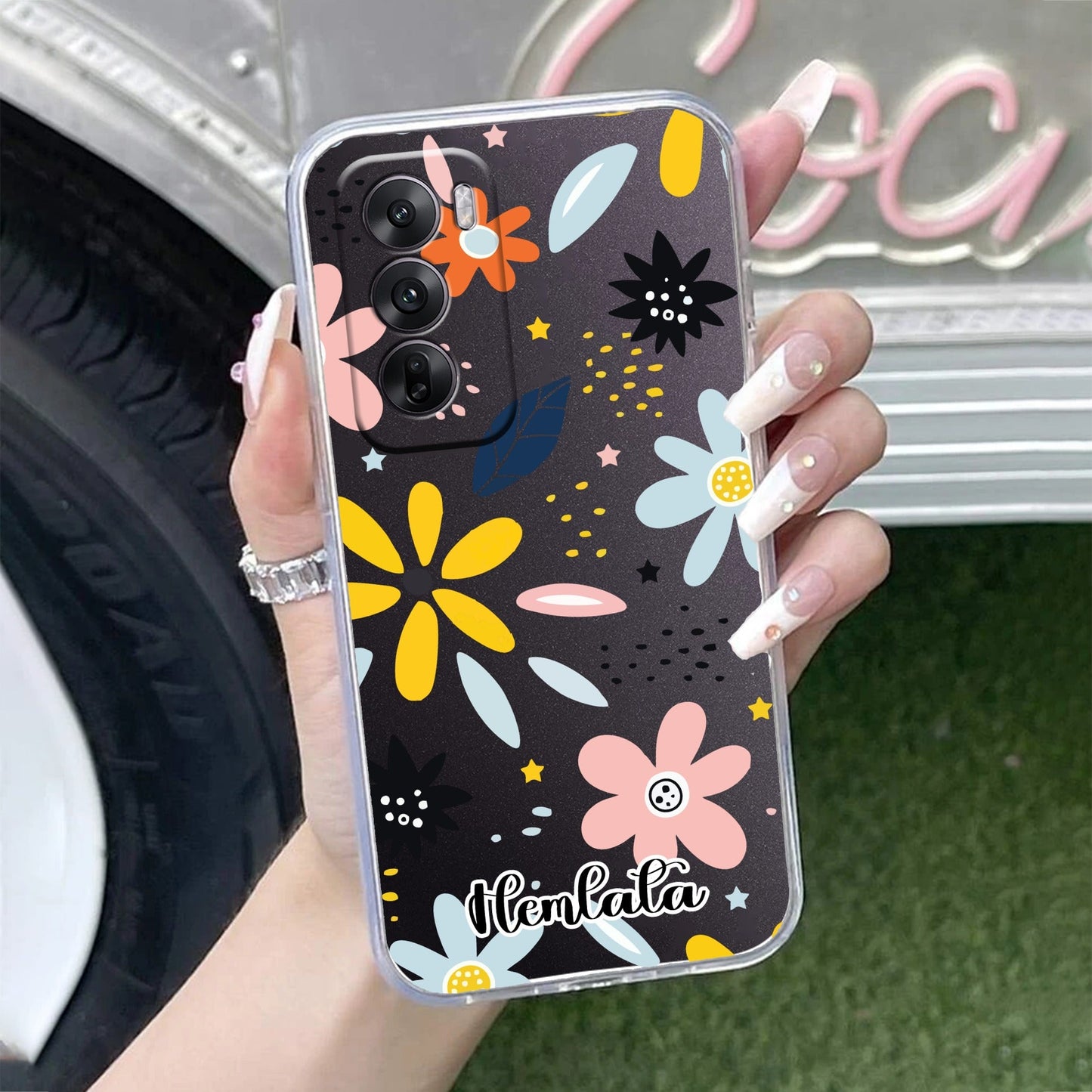 Multi Floral Customize Transparent Silicon Case For Oppo
