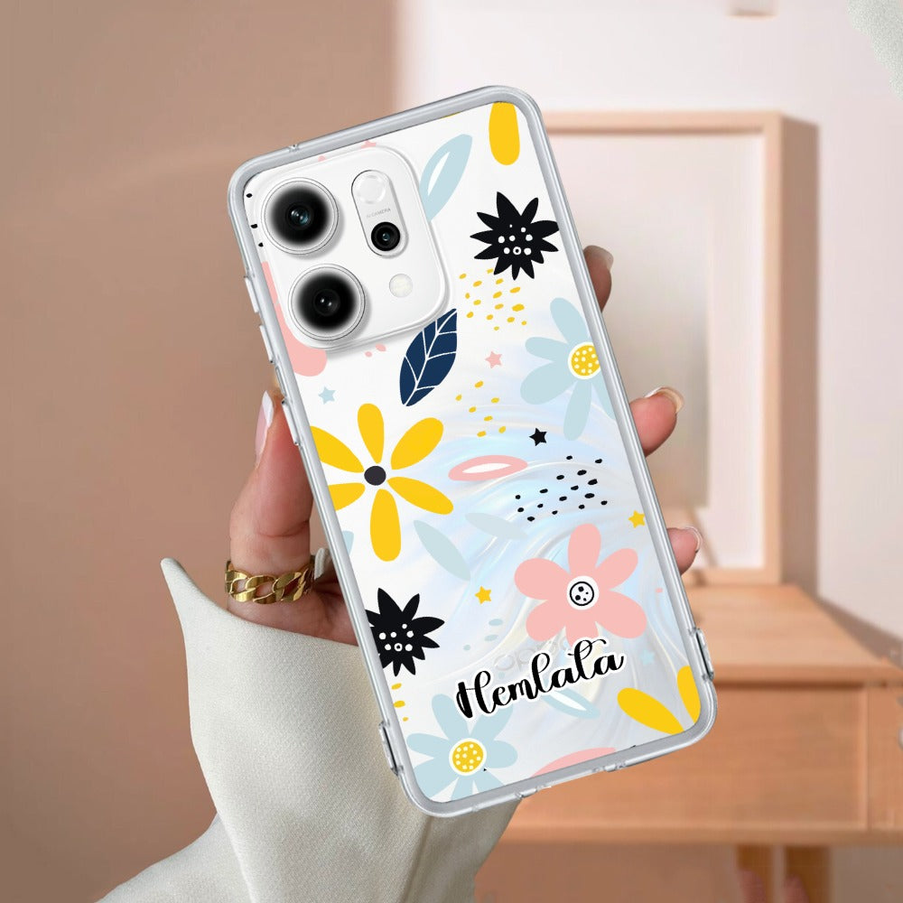 Multi Floral Customize Transparent Silicon Case For Oppo