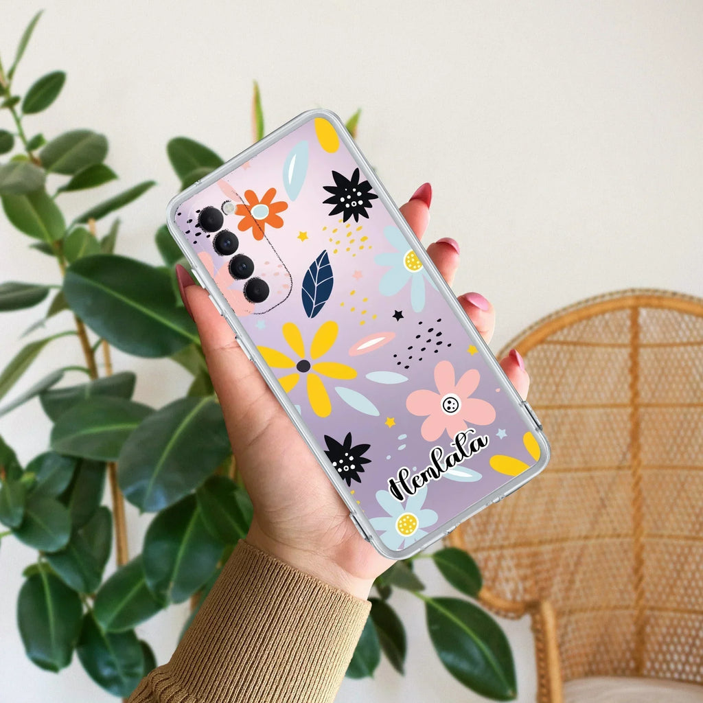 Multi Floral Customize Anti Yellow Case For Oppo Reno 4 Pro