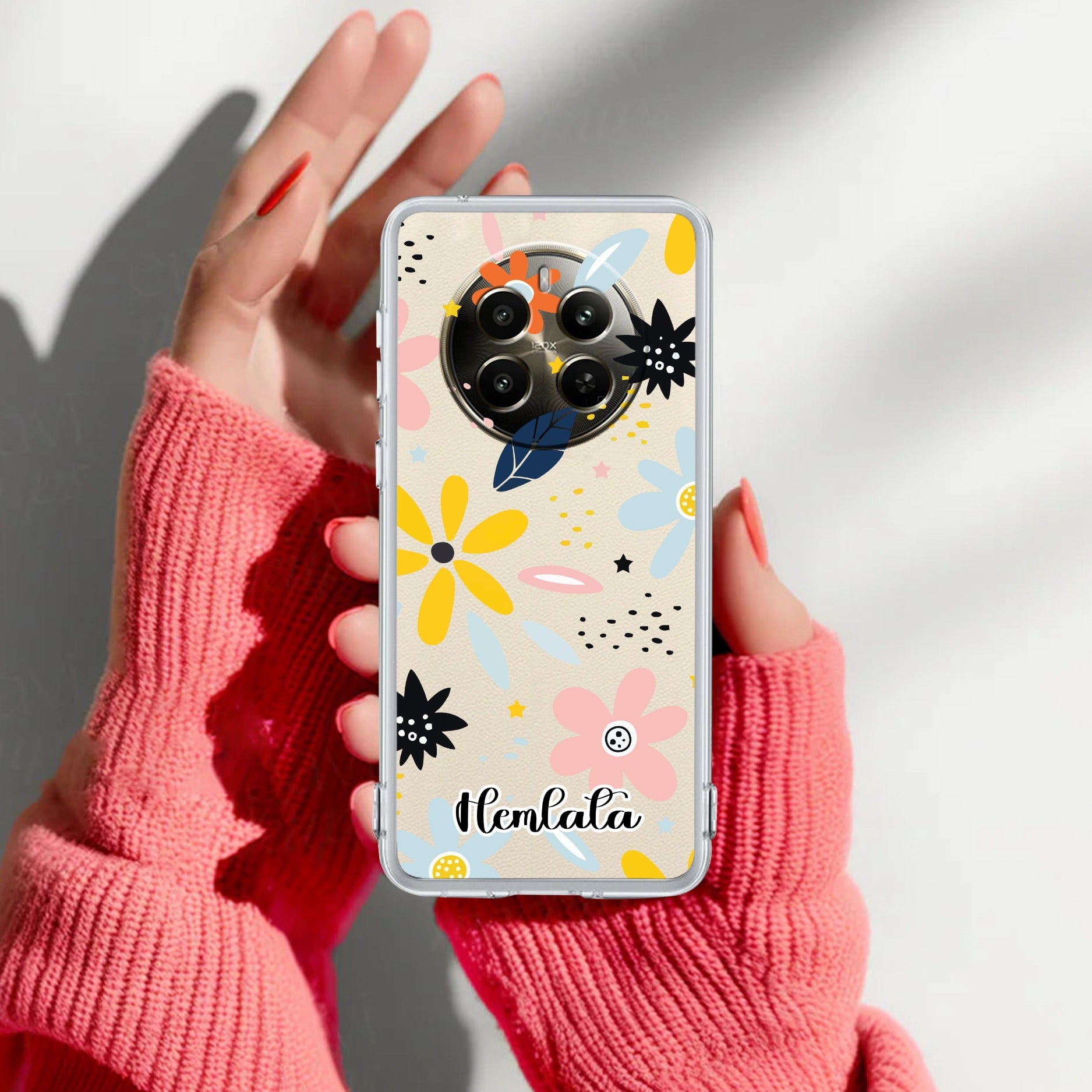 Multi Floral Customize Transparent Silicon Case For Realme 15 5G