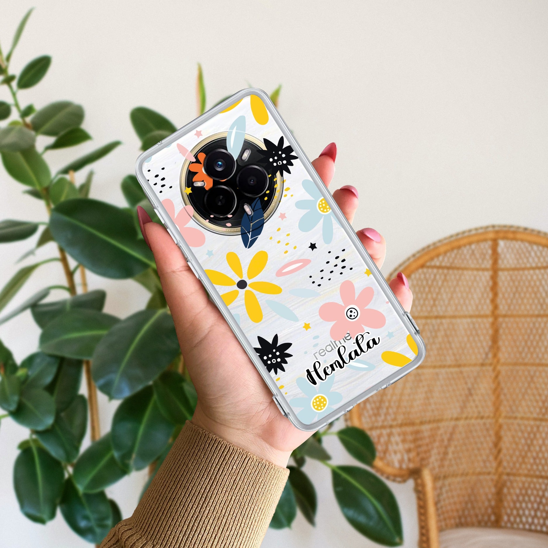 Multi Floral Customize Anti Yelllow Case For Realme 14 Pro Plus 5G