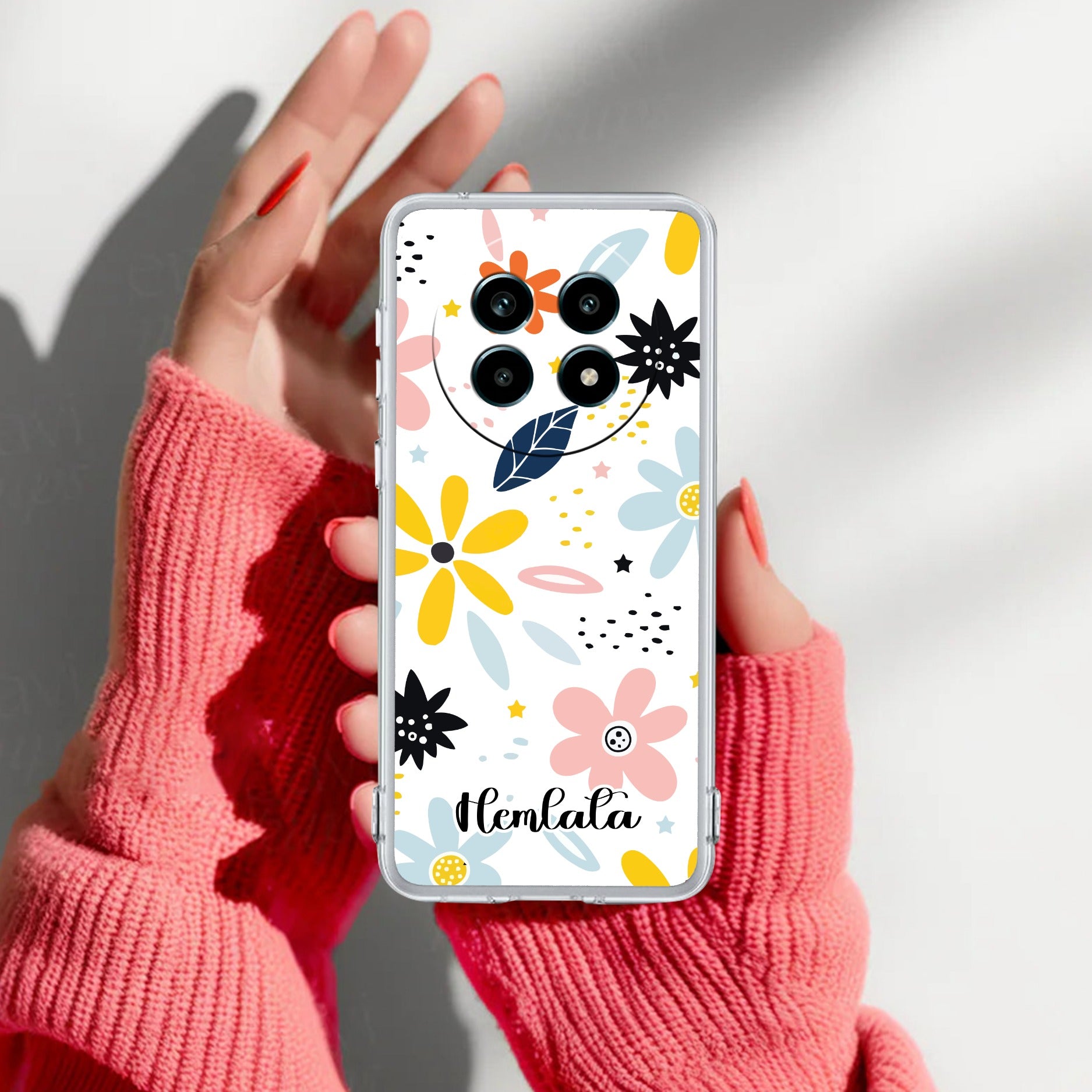 Multi Floral Customize Transparent Silicon Case For Realme 14 Pro Lite 5G