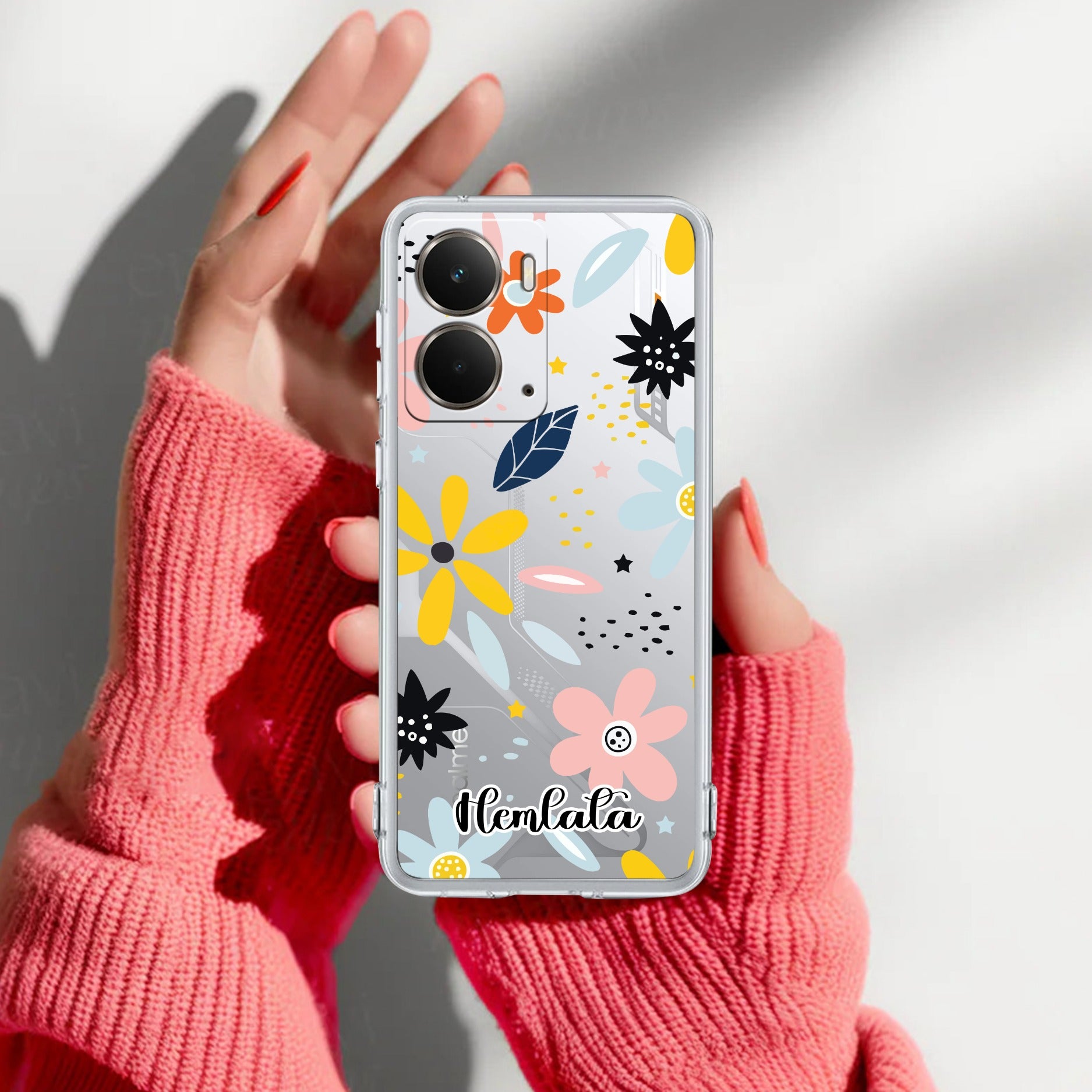 Multi Floral Customize Transparent Silicon Case For Realme P3 5G