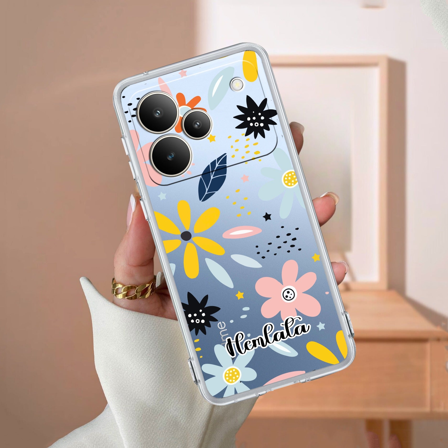 Multi Floral Customize Transparent Silicon Case For Realme P4 5G