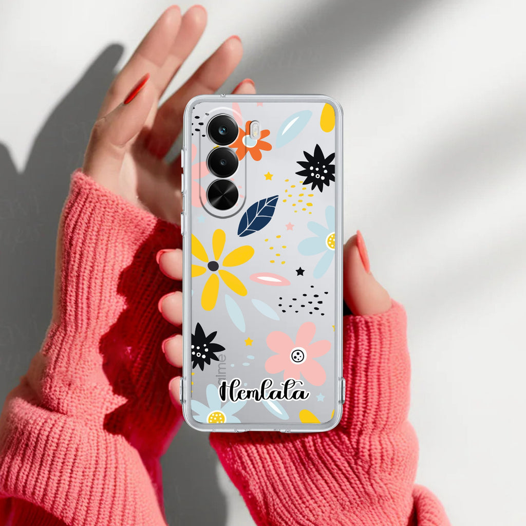 Multi Floral Customize Anti Yelllow Case For Realme P4x 5G